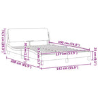 Cadre de lit avec tête de lit Plateforme Meubles de chambre Velours - Gris Foncé Double