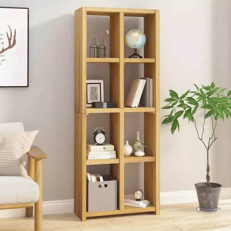Bibliothèque en teck massif avec finition teck naturel - Meuble de rangement multifonctionnel pour livres et appareils multimédias - Étagère à livres ou meuble TV