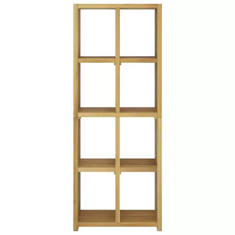 Bibliothèque en teck massif avec finition teck naturel - Meuble de rangement multifonctionnel pour livres et appareils multimédias - Étagère à livres ou meuble TV