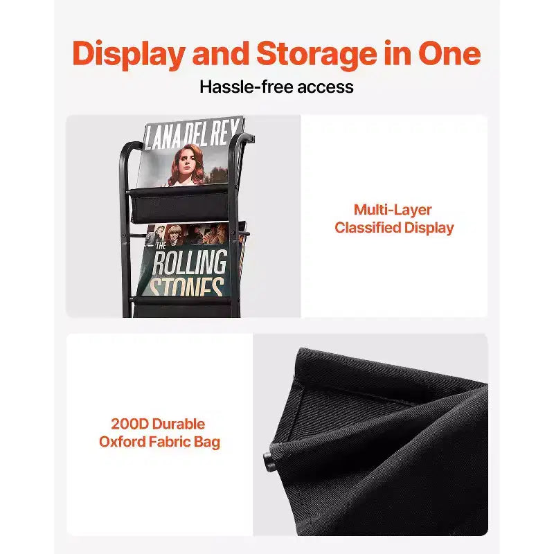 Meuble pour tourne-disque, 5 niveaux, pour vinyles, avec station de charge et ports USB, peut contenir jusqu'à 200 albums, support pour platine vinyle, noir
