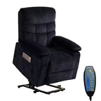 Fauteuil inclinable électrique en velours grande taille avec chauffage lombaire et massage vibrant à 8 points, fauteuil pour personnes âgées