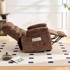 Fauteuil inclinable électrique en velours grande taille avec chauffage lombaire et massage vibrant à 8 points, fauteuil pour personnes âgées