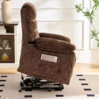 Fauteuil inclinable électrique en velours grande taille avec chauffage lombaire et massage vibrant à 8 points, fauteuil pour personnes âgées