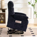 Fauteuil inclinable électrique en velours grande taille avec chauffage lombaire et massage vibrant à 8 points, fauteuil pour personnes âgées