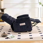 Fauteuil inclinable électrique en velours grande taille avec chauffage lombaire et massage vibrant à 8 points, fauteuil pour personnes âgées