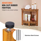 Banc de douche d'angle en teck, 17 Hauteur 12 Rayon, Banc de douche d'angle 100% bois de teck, 136 kg avec étagère de rangement, Tabouret de douche, Marron