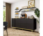 Buffet de rangement, meuble à couverts de 147 cm avec étagères réglables, adapté aux salons