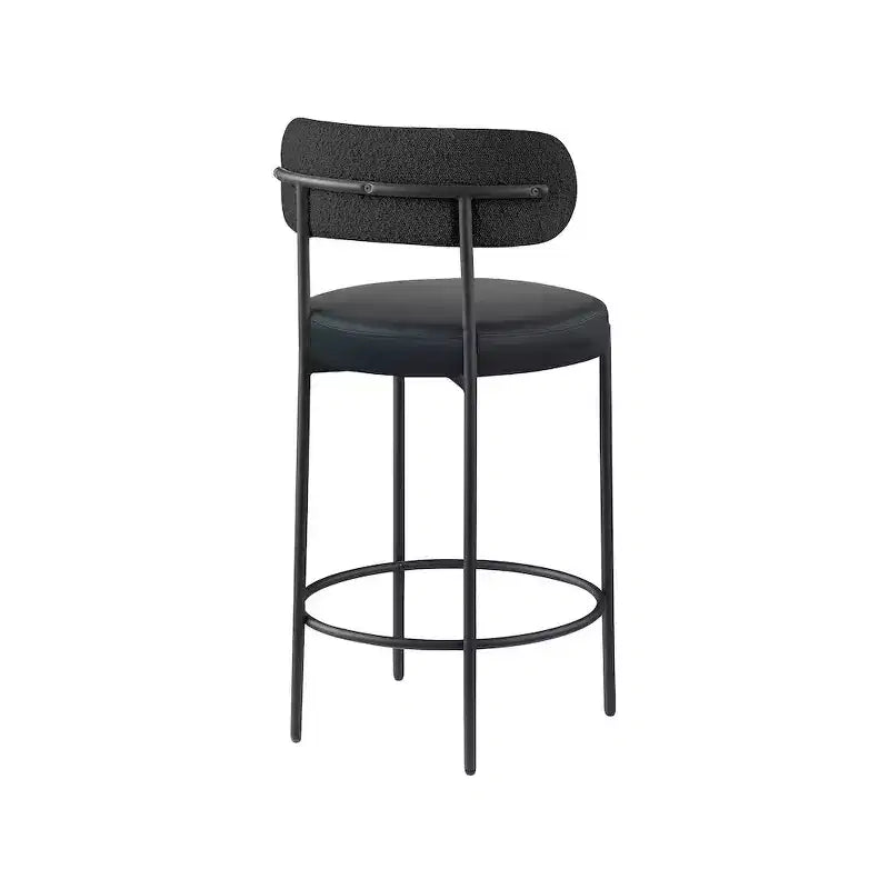 Tabouret d'appoint en cuir végétalien noir Beacon, lot de 2