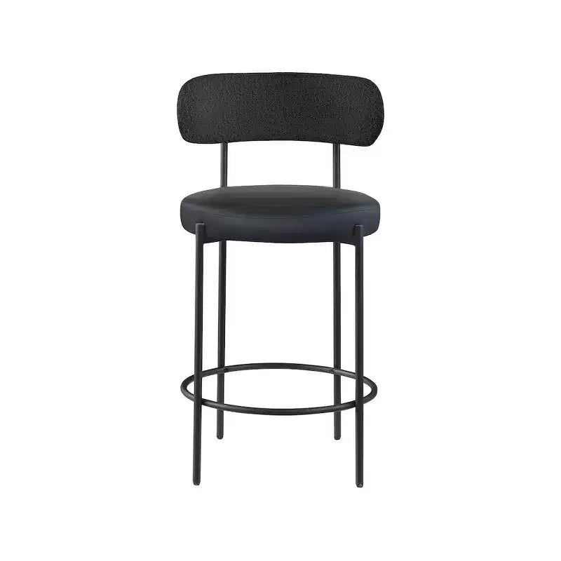 Tabouret d'appoint en cuir végétalien noir Beacon, lot de 2