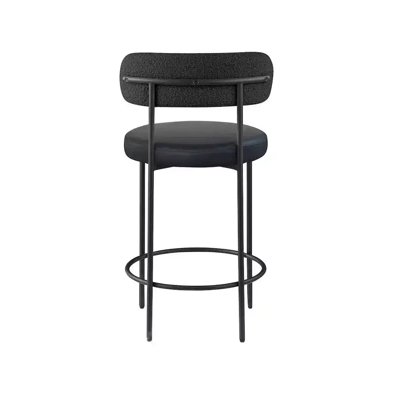 Tabouret d'appoint en cuir végétalien noir Beacon, lot de 2