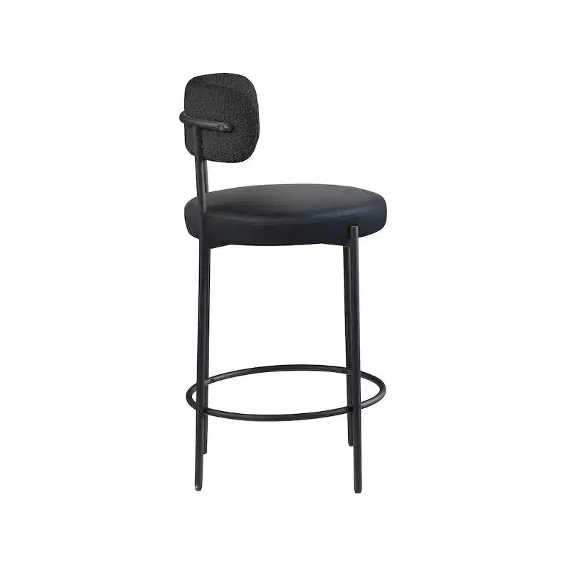 Tabouret d'appoint en cuir végétalien noir Beacon, lot de 2