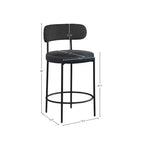 Tabouret d'appoint en cuir végétalien noir Beacon, lot de 2