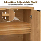 Buffet bahut cannelé à 2 portes de 31 po Meuble de rangement polyvalent pour salle à manger