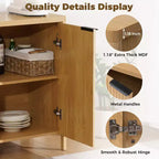 Buffet bahut cannelé à 2 portes de 31 po Meuble de rangement polyvalent pour salle à manger