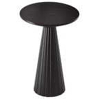 COZAYH Pedestal Small Drink Round Martini Table with Textured Finish and Quick Assembly for Living Rooms or Bedrooms, Holds up to 25 Pounds, Black