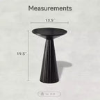 Table ronde martini avec piédestal, petite, au fini texturé et à montage rapide pour salons ou chambres, supporte jusqu'à 11,3 kg, noire