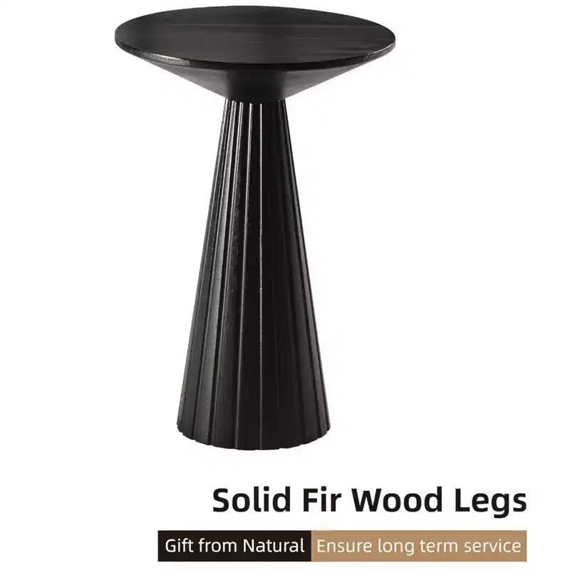 Table ronde martini avec piédestal, petite, au fini texturé et à montage rapide pour salons ou chambres, supporte jusqu'à 11,3 kg, noire
