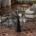 Table ronde martini avec piédestal, petite, au fini texturé et à montage rapide pour salons ou chambres, supporte jusqu'à 11,3 kg, noire