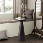 Table ronde martini avec piédestal, petite, au fini texturé et à montage rapide pour salons ou chambres, supporte jusqu'à 11,3 kg, noire