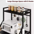 Meuble de micro-ondes rustique, étagère de rangement à 5 niveaux avec pieds réglables et kit anti-basculement, bois composite