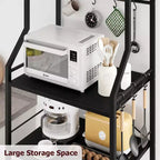 Meuble de micro-ondes rustique, étagère de rangement à 5 niveaux avec pieds réglables et kit anti-basculement, bois composite