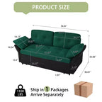 Canapé-lit convertible Tachi Modern multi-fonctionnel 74'' en chenille, taille Queen