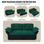 Canapé-lit convertible Tachi Modern multi-fonctionnel 74'' en chenille, taille Queen