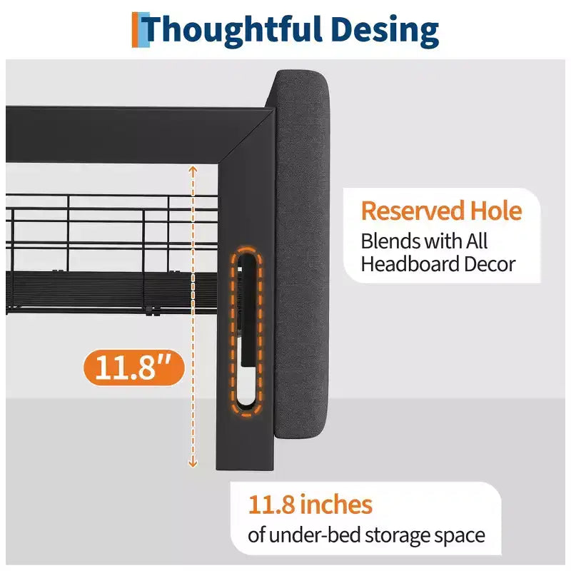 1 sommier tapissier avec 3 tiroirs, cadre de lit en bois sans tête de lit