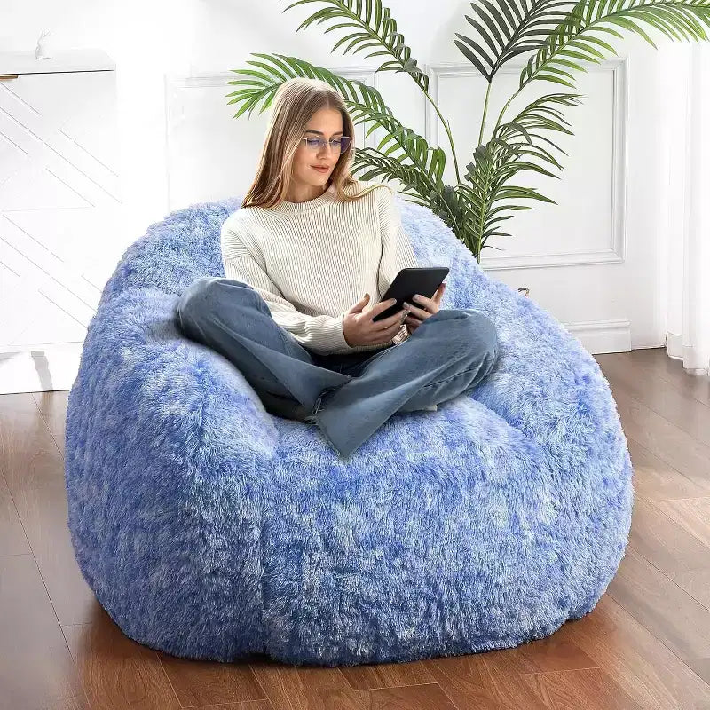 Pouf géant doux et moelleux pour adulte avec accoudoirs, pour la lecture ou le salon