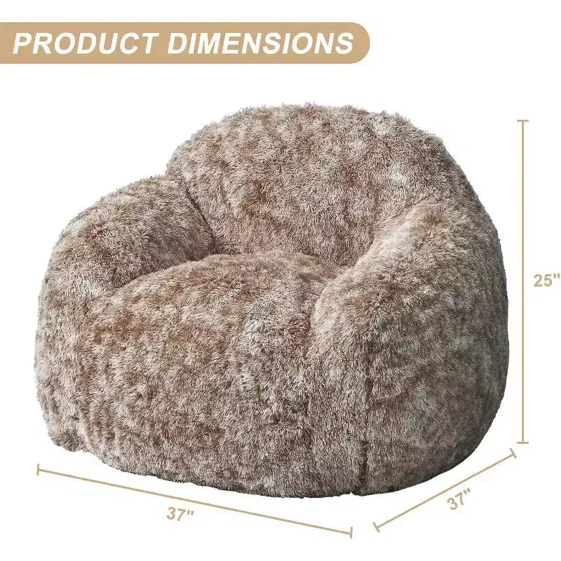 Pouf géant doux et moelleux pour adulte avec accoudoirs, pour la lecture ou le salon