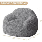 Pouf géant doux et moelleux pour adulte avec accoudoirs, pour la lecture ou le salon