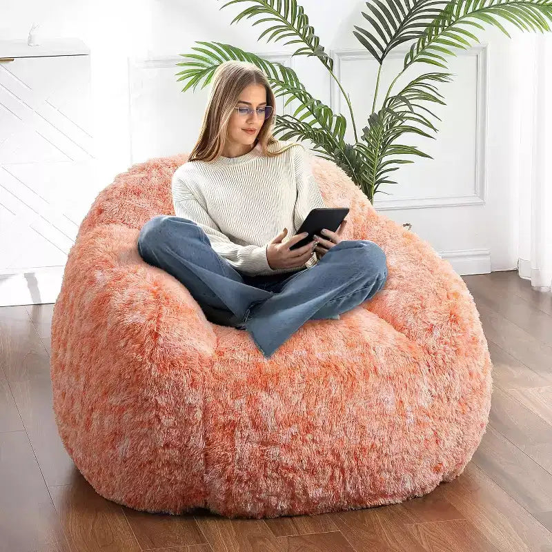 Pouf géant doux et moelleux pour adulte avec accoudoirs, pour la lecture ou le salon