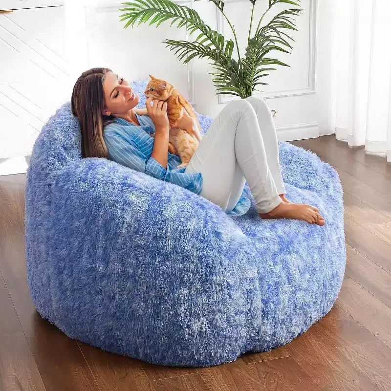 Pouf géant doux et moelleux pour adulte avec accoudoirs, pour la lecture ou le salon