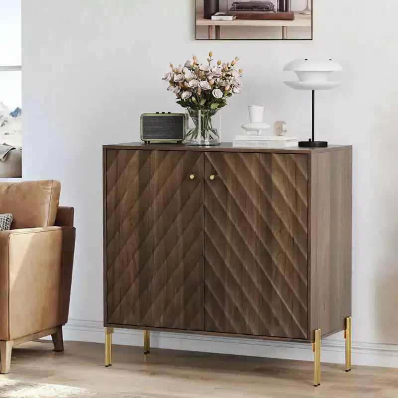 Meuble de rangement buffet style moderne milieu de siècle Meubles de rangement pour salon cuisine Marron