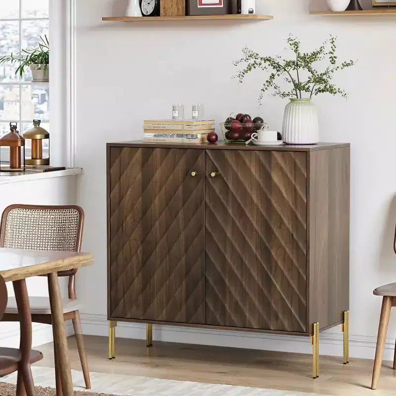 Meuble de rangement buffet style moderne milieu de siècle Meubles de rangement pour salon cuisine Marron