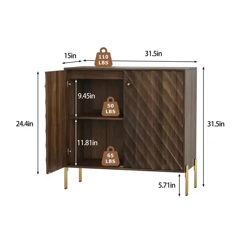 Meuble de rangement buffet style moderne milieu de siècle Meubles de rangement pour salon cuisine Marron