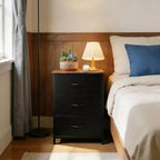 Petite commode 3 tiroirs avec paniers en tissu amovibles – Organisateur polyvalent pour chambre, salon, couloir ou buanderie – Peu encombrant, montage facile