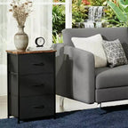 Petite commode 3 tiroirs avec paniers en tissu amovibles – Organisateur polyvalent pour chambre, salon, couloir ou buanderie – Peu encombrant, montage facile