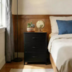 Petite commode 3 tiroirs avec paniers en tissu amovibles – Organisateur polyvalent pour chambre, salon, couloir ou buanderie – Peu encombrant, montage facile