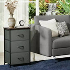 Petite commode 3 tiroirs avec paniers en tissu amovibles – Organisateur polyvalent pour chambre, salon, couloir ou buanderie – Peu encombrant, montage facile