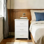 Petite commode 3 tiroirs avec paniers en tissu amovibles – Organisateur polyvalent pour chambre, salon, couloir ou buanderie – Peu encombrant, montage facile