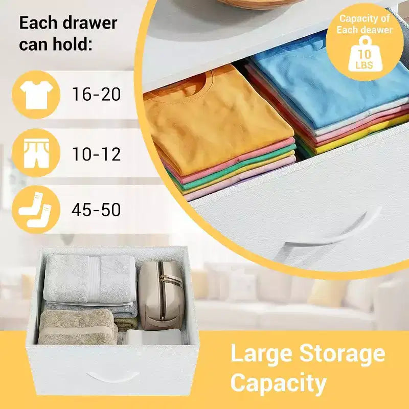 Petite commode 3 tiroirs avec paniers en tissu amovibles – Organisateur polyvalent pour chambre, salon, couloir ou buanderie – Peu encombrant, montage facile