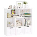 Toy Storage Cabinet and Kids Bookcase w/3 Movable Drawers & 6 Storage Cubbies Featuring for Playroom Nursery Kids Room Organization