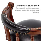 Tabourets de bar en cuir pivotants en bois, hauteur d'assise 66 cm, chaise haute de bar pivotante à 360 degrés avec dossiers
