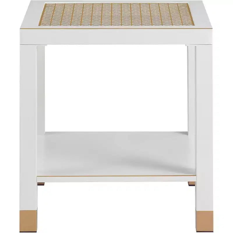 Table d'appoint moderne à 2 niveaux en verre et métal, polyvalente pour salon et chambre à coucher