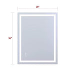Miroir de salle de bain mural en verre trempé 28x36, miroir de courtoisie LED anti-buée ETL, 3 modes de couleur