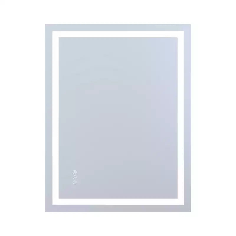 Miroir de salle de bain mural en verre trempé 28x36, miroir de courtoisie LED anti-buée ETL, 3 modes de couleur
