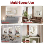 Miroir de salle de bain mural en verre trempé 28x36, miroir de courtoisie LED anti-buée ETL, 3 modes de couleur