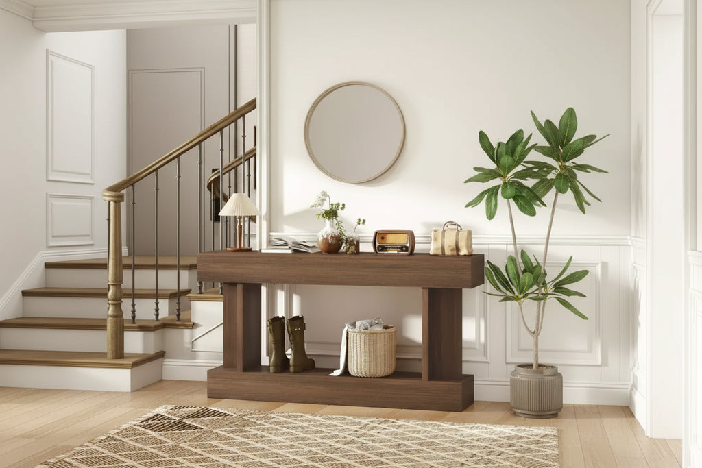 HOMCOM 63 Inch Long Console Table, Vintage Entryway Table