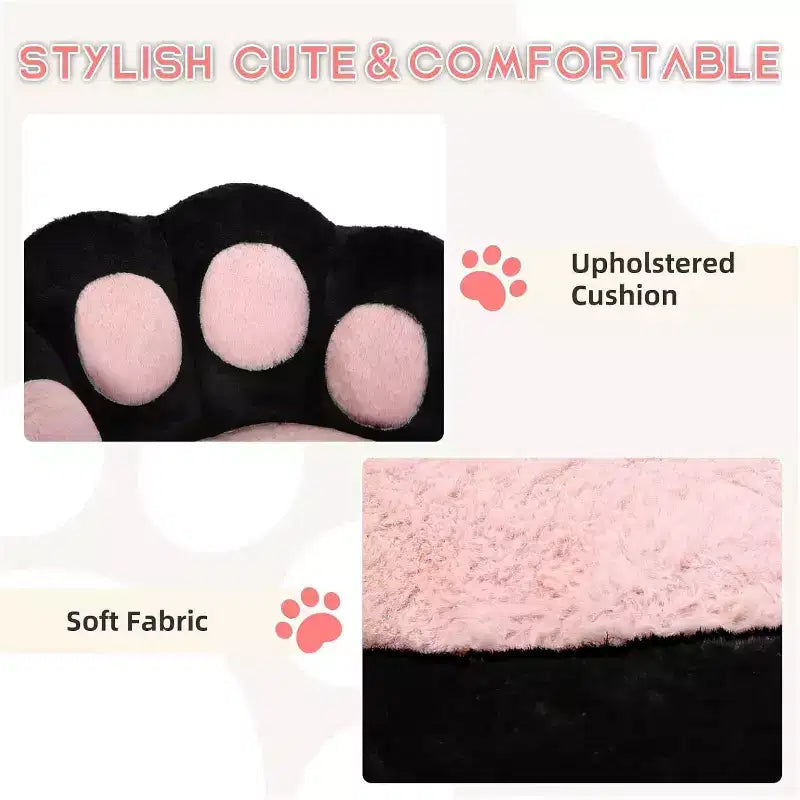 Chaise de vanité avec dossier patte de chat, petite chaise de bureau sans accoudoirs à roulettes, chaise d'ordinateur pivotante à 360° en tissu Teddy, hauteur réglable pour bureau à domicile